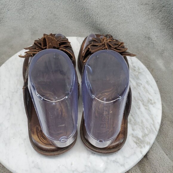 Born Shoes Womens Size 6 M/W Astrid Flower Brown Leather Thong Sandals - Picture 8 of 10